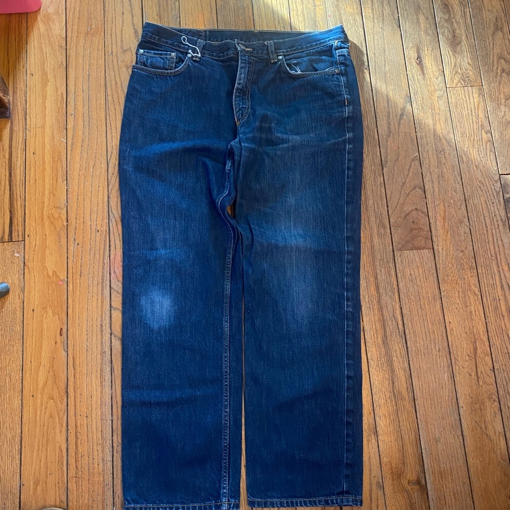 Men's Brooks Brothers 346 Classic Dark Blue Straight-Leg Jeans Size 36/30